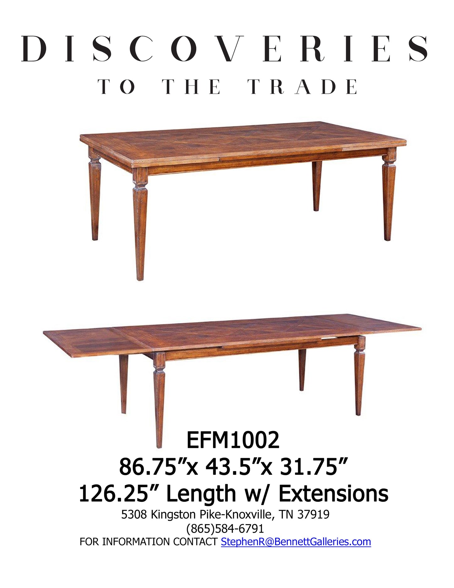 Urbano Dining Table Bennett To The Trade