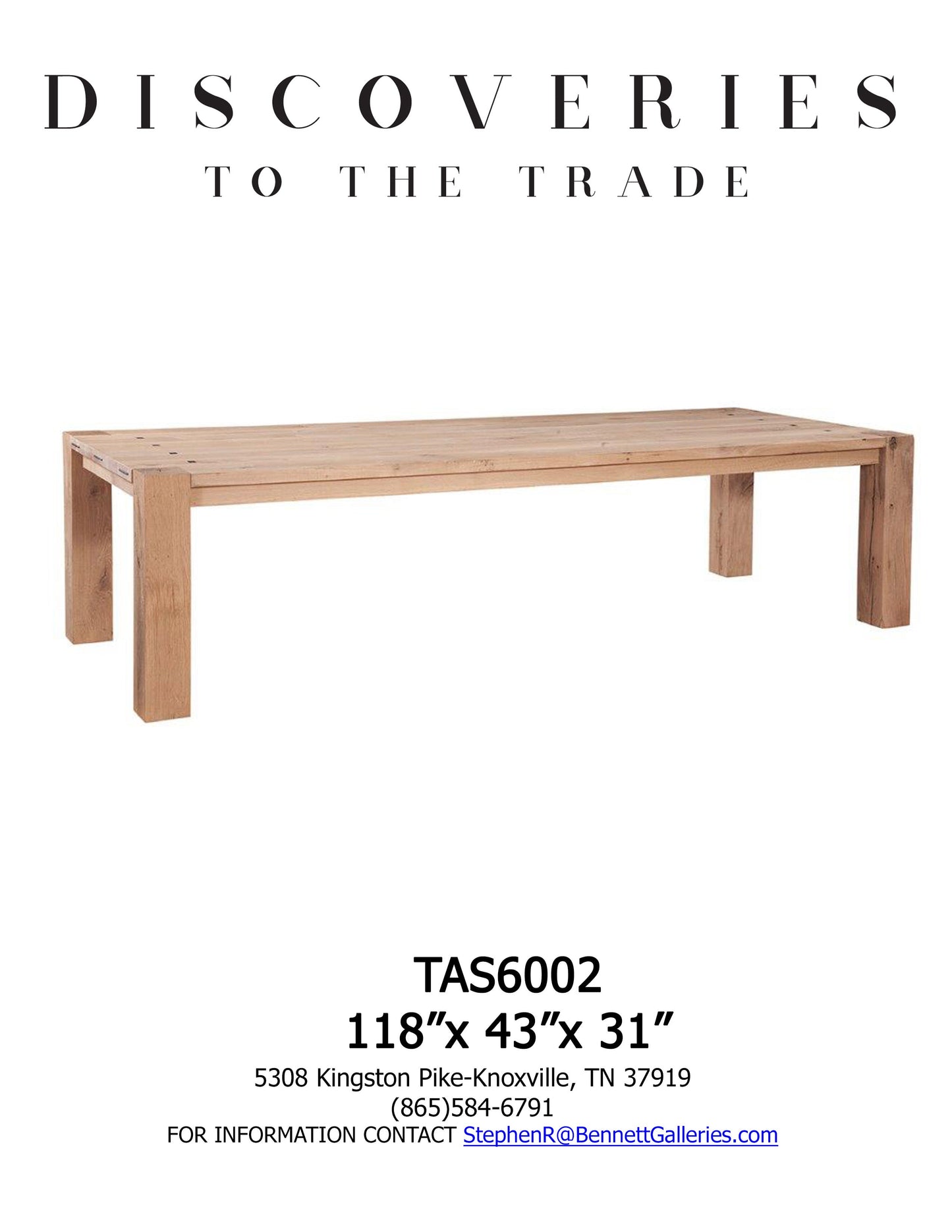 Placido Dining Table Bennett To The Trade